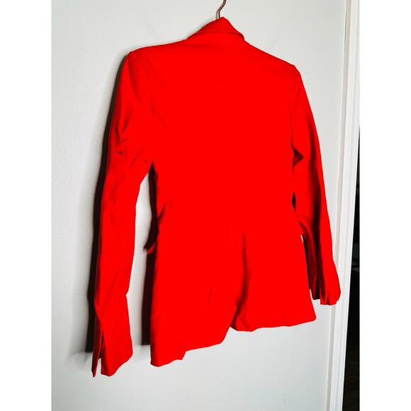 DEREK LAM 10 CROSBY Red Front Button Closure Noah Single Breast Jacket Blazer 4 - Picture 12 of 16